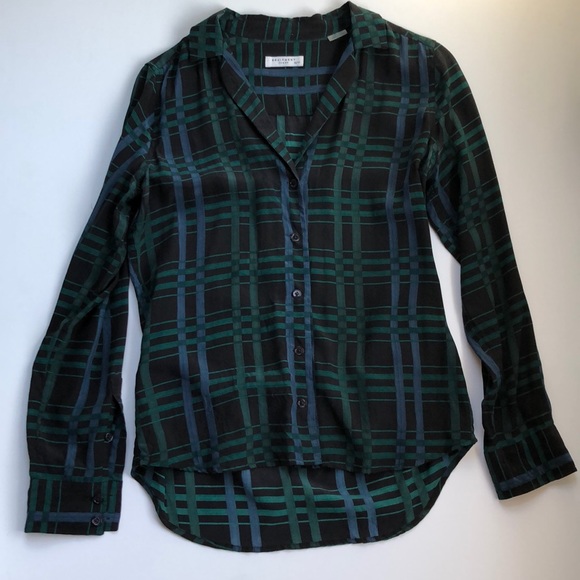 Equipment Tartan silk button down shirt - Picture 1 of 5